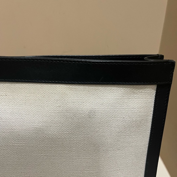 Balenciaga Large Canvas Logo Leather Trimmed Clutch - Picture 7 of 14